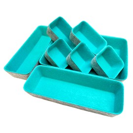 Zinkler Schubladen-Organizer, 8 Stück Schubladen Organizer, Aufbewahrungs-Box, Make-up, Utensilien Stauraum Büro-Wohn-Badezimmer, Cyan-Grau