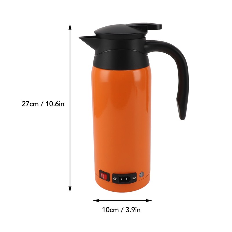Electric Car Kettle Fast Boiling 12V 24V Dual Voltage 800ml