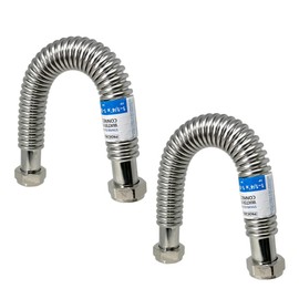 PROCURU 2-Pack 1-1/4" FIP x 18" Stainless Steel Water Heater Flex Connector, Certified Safe (6WFF18-2P)