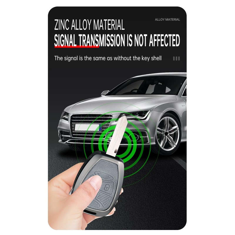 TECART Zinc Alloy Key Fob Cover Case fit for Jeep,