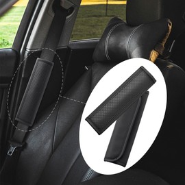 yuntop 2-Pack Car Seat Belt Cover Pad Fiber Leather Seatbelt Shoulder Strap Covers Soft Comfort Skin-Friendly Universal Black Seatbelt Cover