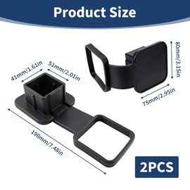 Set di 2 coperture per gancio di traino da 2 pollici, coperchio ricevitore gancio antipolvere quadrato protezione in gomma 5 cm, tappo tubo auto universale per gancio rimorchio auto SUV camion