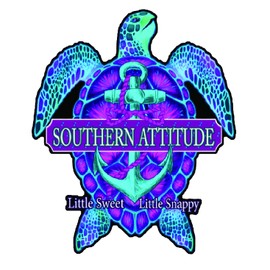 Snappy Turtle Color Decal Sticker Car Window Wall Art Decor Doors Helmet Truck Motorcycle Note Book Phone Laptop Glass (5x3.5 inches)