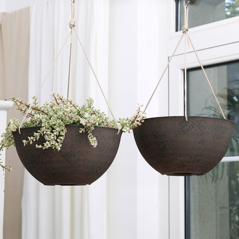 LA JOLIE MUSE Large Hanging Planters - 13 Inch Flower