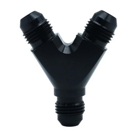 CADUFUELLY 3-Way Y Type Fitting Adapter AN6 6AN Male to 2X AN6 6AN Male Black