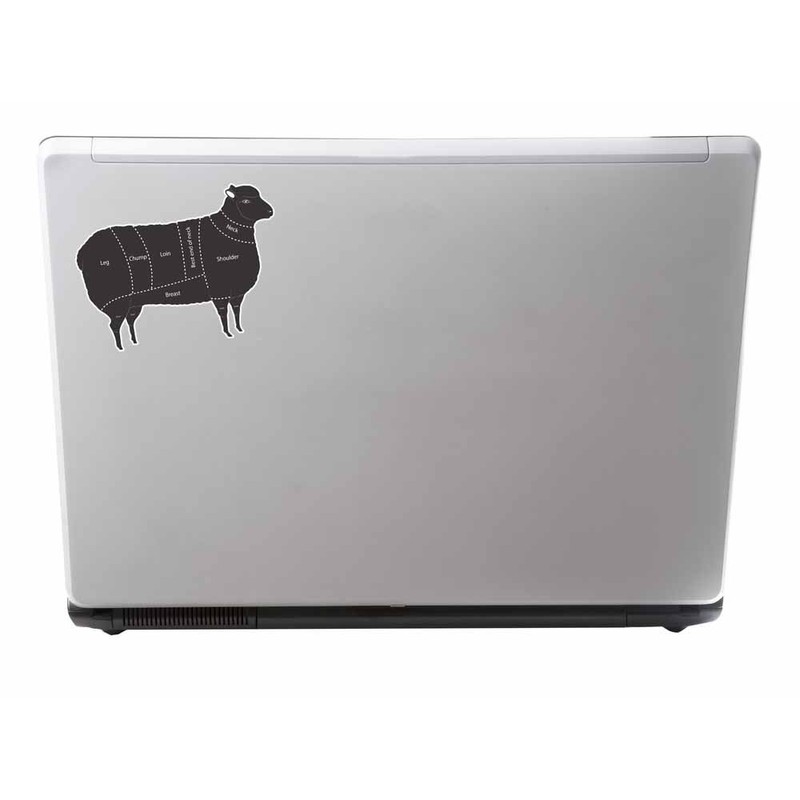 2 x 10cm Meat Cuts Lamb Sheep Vinyl Sticker Laptop