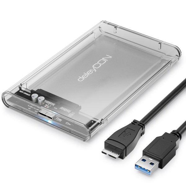 deleyCON SSD Hard Drive Enclosure USB 3.1 Gen 1 for