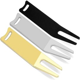 Fabselection 3Pcs Metal Bending Golf Divot Repair Tool Portable Golf Green Divot Fork Metal Golf Divot Tools Curved Spit Golf Green Accessories for Men Women Golf Lovers Fairway Repairing