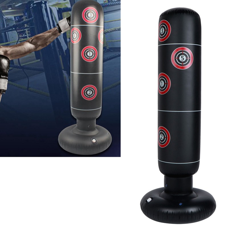 160cm Inflatable Punching Bag Boxing Post Sandbag Kids Training Exercising
