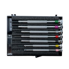 BUZZUFY Set of 7 Screwdrivers 0.60 to 2.00 mm in Plastic Box with Replacement Blades Watch Repair Tool