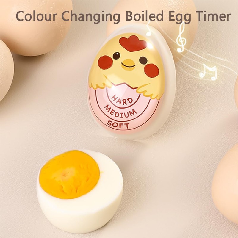 ANMEISH 2Pcs Egg Timer,Colour Changing Boiled Egg Timer, Reusable Egg