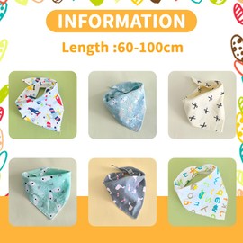 EIYVPRA Baby Muslin Bibs Bandana Absorbent Drool Bibs Baby: 100% Cotton Triangular Scarf Baby Triangle Scarf Baby Bib Baby Bib for Baby Girls and Boys (Pack of 6)