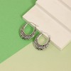 LeCalla 925 Sterling Silver Filigree Hoops Earrings Jewelry Oval Antique