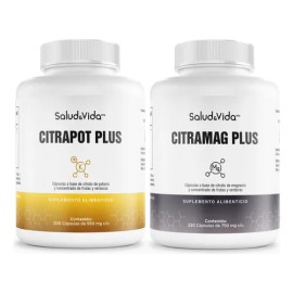 Citrato de Magnesio 220 Cápsulas y Potasio 200 Cápsulas - Citrapack Plus - S&V