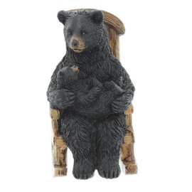 The Bridge Collection Black Bear Mom and Baby Figurine - Mama Bear and Baby Cub Figurine - Cozy Family Sculpture Perfect for Cabin Decor