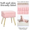 xuperbonus Faux Fur Vanity Stool with Storage Ottoman, Vanity Chair
