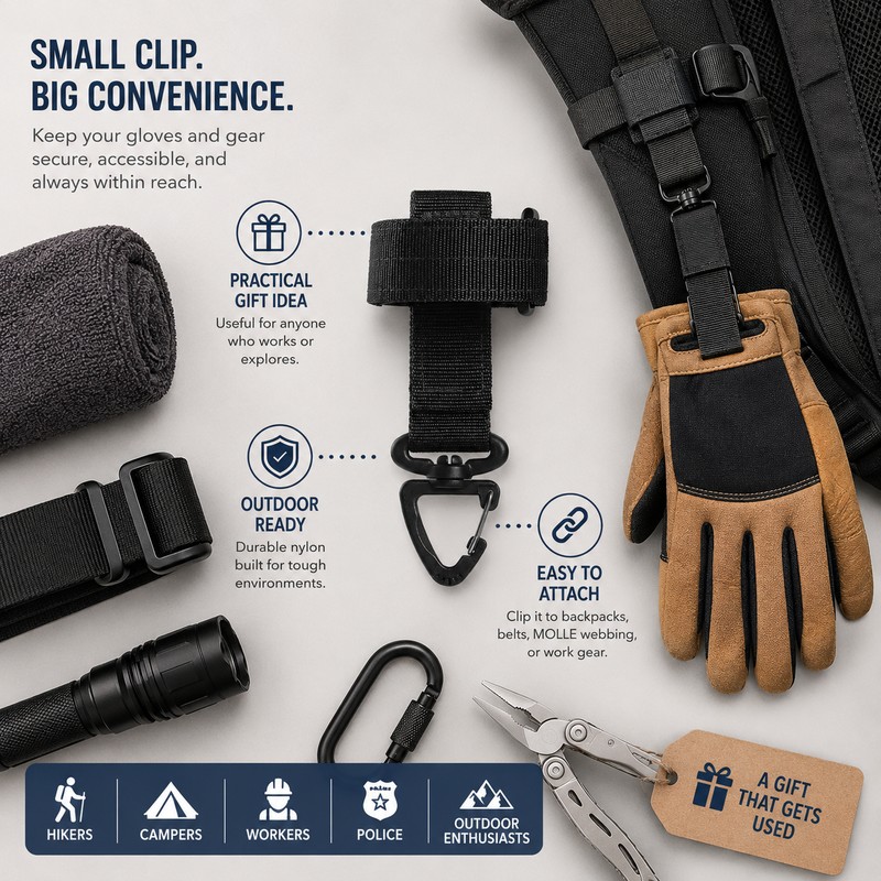 Nylon Glove Holder Clips for Outdoor Gear – Anti-Lost Belt