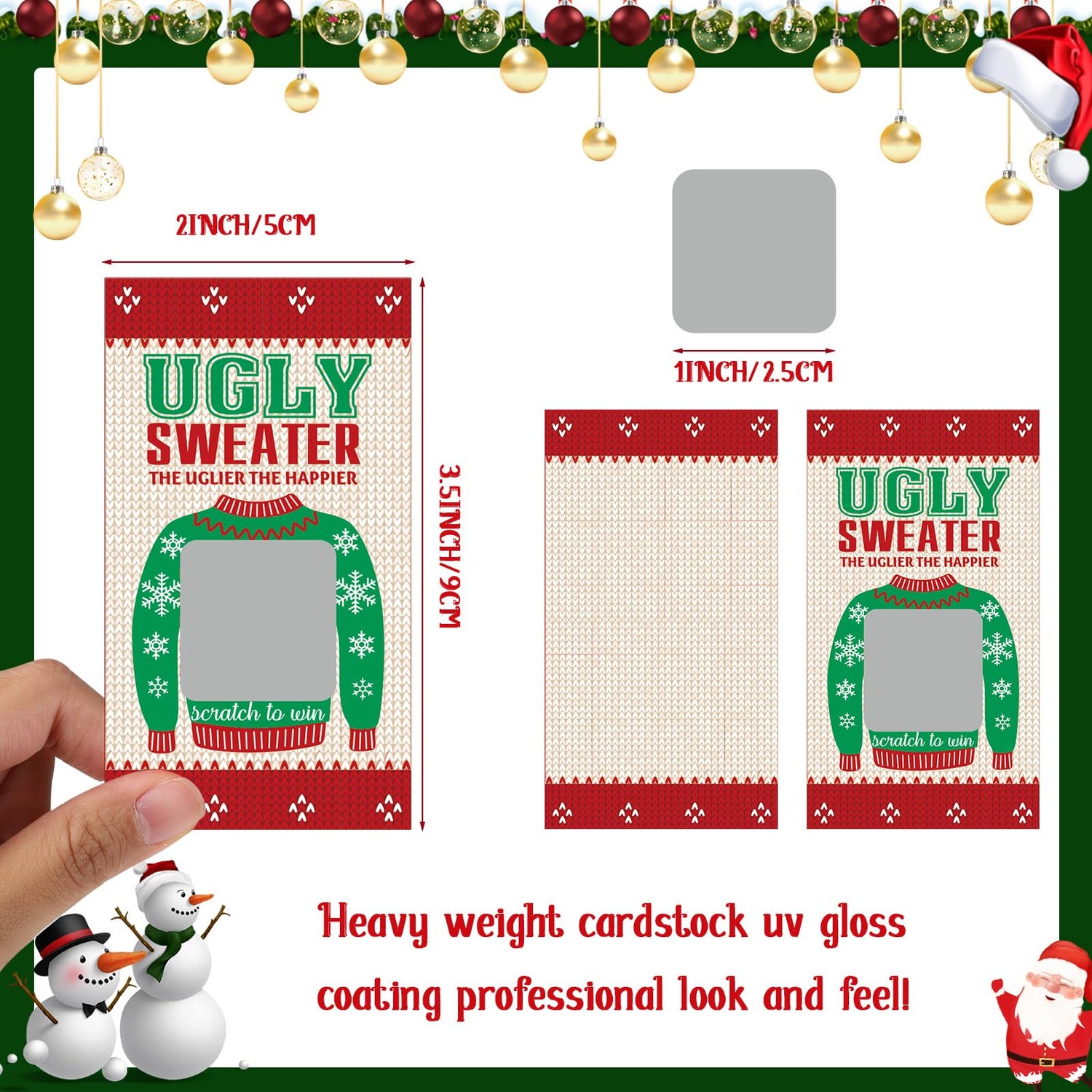 50 Pieces Christmas Scratch Off Cards Stickers Christmas Party Games ...
