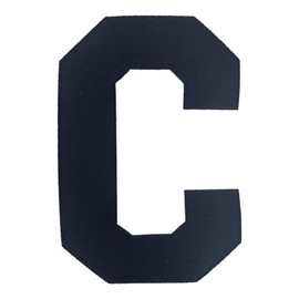 Generic Hockey Jersey Captain Patch, Letter C, Iron On Twill, 4”, Navy Blue