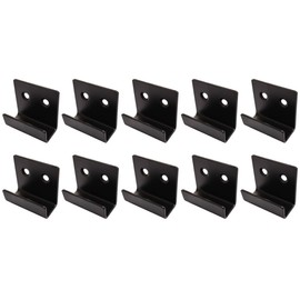NOVSINO Stainless Steel Flat J Hooks Hanger, Ceramic Tile Billboard Display Board Holder Wall Mount Heavy Duty Hook Brackets Black, Pack of 10