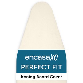 Encasa XO Ironing Board Cover and Pad 54"x15" - 4mm Felt Large Iron Board Cover with Padding - Heat Resistant, Stain-Safe Dye, Non Slip Elastic Bungee Cord Tightening Iron Table Cover Natural