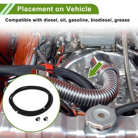 RATCHROLL AN-6 Fuel Line Kit 16.01FT Vacuum Hose Automotive Fuel Hose with 2 Pcs Black Clamps 1 Set