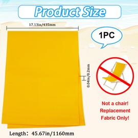 GORGECRAFT 1Pc Beach Sling Chair Replacement Cloth 435*1150mm Chair Oxford Cloth Gold Chair Fabric Reclining Sling Lawn Chair Webbing Foldable Lounge Chair Fabric for Sunbathing Garden Courtyard Beach
