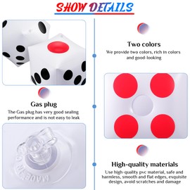 Zomiboo Pack of 2 Large Inflatable Cubes Giant Pool Floating Cube Toy Decorations for Housewarming Party Birthday Family Celebrations Decoration Game Accessories (Red, Black, White)