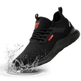 Waterproof Steel Toe Shoes for Men Women Work Shoes Lightweight Safety Sneakers Comfortable Puncture Proof Shoe Zapatos Punta de Acero para Hombres Black