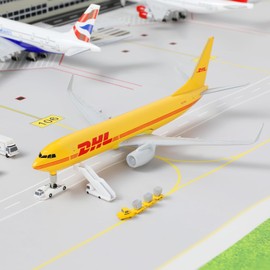 QIYUMOKE 1/300 737 Die-cast Metal Airplane Model -dhl737 Airplane Model for Adult -Model Plane with Stand (8.3 inches Long) Aviation Enthusiasts Gifts, Desktop Display Decorations
