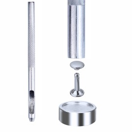 Trimming Shop Tubular Rivets Fixing Hand Tool Set, Double Cap Rivets Fixing Tool Kit for DIY Projects, Leathercraft, Repair Clothing, Handbag, Sewing, 10mm