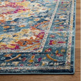 Safavieh Madison Collection MAD154L Boho Chic Medallion Runner, 2'3" x 8' , Teal / Fuchsia