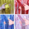 3Pcs 3.2 ft *8.2ft Gold Tinsel Curtain Party Backdrop Glitter