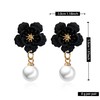 Leeniuniu Large Flower Earrings for Women Pearl Boho Statement Elegant