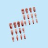 24Pcs Medium Coffin Press on Nails Fall Brown Fake Nails