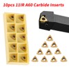 CNC Carbide Tips Inserts, 10Pcs Carbide Inserts,11IR A60 CNC Blade