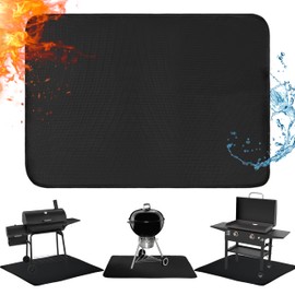 Amerbro 60 x 42 in Under Grill Mats for Outdoor Grill - Fireproof BBQ Grill Mats for Charcoal Grill, Gas Grill, Smoker, Oil-proof Grilling Mat Protect Deck and Grass for Blackstone,Weber,Royal Gourmet