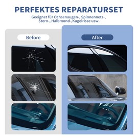 everfarel Car Windscreen Repair Kit Tool, Car Windshield Repair Kit, Glass Repair Liquid for Windscreen Cracks