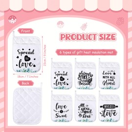 Domensi Set of 6 Bridal Shower Potholder Silicone Spatula Whisk Kit Pot Holders with Pocket Cute Spatula with Bowknots Baking Wedding Gifts Bridal Shower Favors for Guests Games Prize