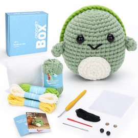 Complete Beginners Crochet Kit - Turtle Crochet Kit, All You Need in, Include Step-by-Step Video Tutorials, Easy Using Soft Yarn, Instruction, Birthday Gift for Adults, Teens