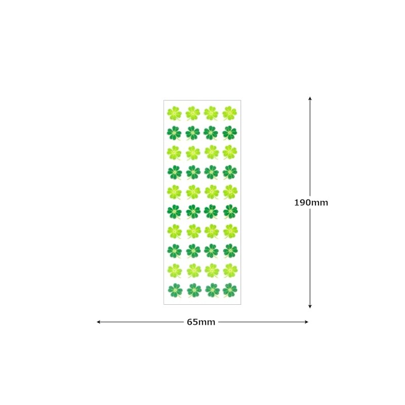 Okoyama Shokai HR792 Clover Stickers with Glitter 4 Rows