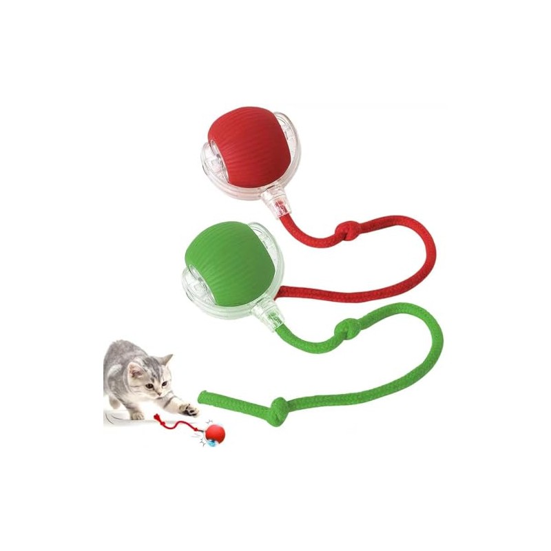 Chewie Ball, Juguete Interactivo para Gatos, Rojo+Verde