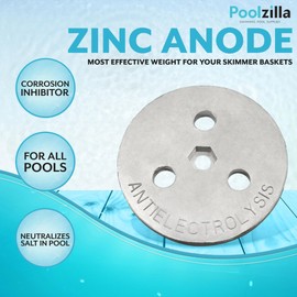 Poolzilla Zinc Anode Plate - 2 Pack, Keep Your Skimmer Basket in Place, Fights Against Corrosion and Electrolysis