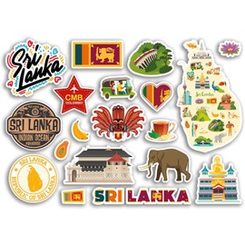 Sri Lanka Aufkleber Set A5 Blatt Vinyl Aufkleber für Gepäck Laptop 79019