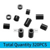 Pack of 320 Round Spacers, Nylon Plastic Spacer Sleeves, Washers,
