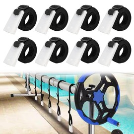 KQWVZ Haltebänder Poolfolie, 8er Set Befestigungsbänder Und Klammern, Pool Aufroller Aufrollvorrichtung Fahrbar Solarfolie, Fest Zubehörteile, Universal Haltebänder Für Poolfolie Solarfolie