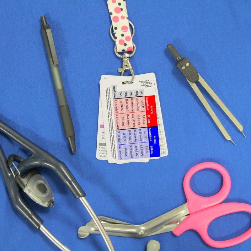 Arterial Blood Gas ABG Vertical Badge Card (1 Card)