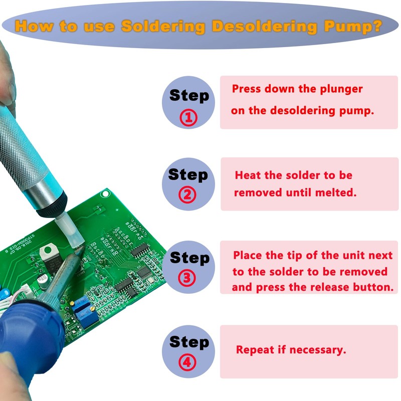 SKY TOPPOWER Solder Sucker Desoldering Wick Kit,Desoldering Pump,Lead Free Solder