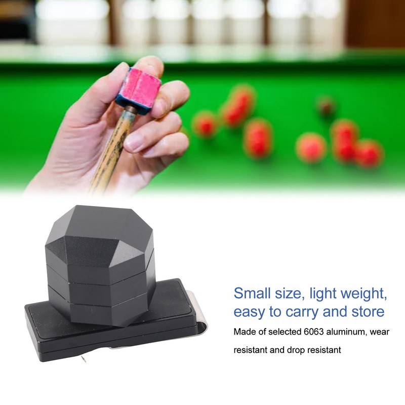 Aluminum Cue Chalk Holder Clip Octagon Universal 3 Layers Billiard