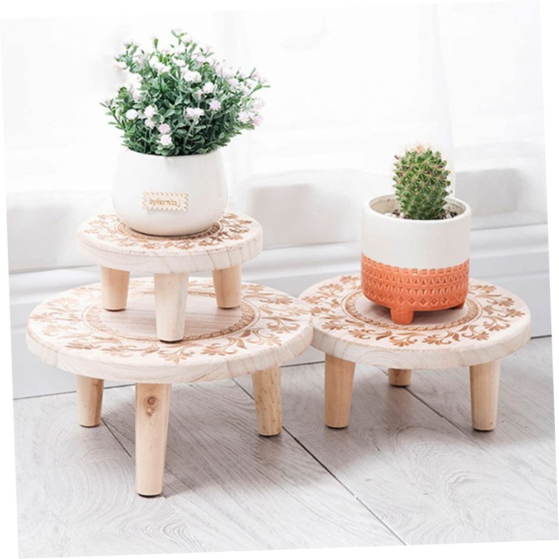 Mipcase 1pc European Style Carved Flowerpot Holder Plant Display Stand